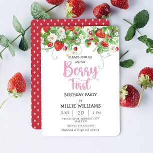 Invitation Berry Premier anniversaire   Fête d'anniversaire f