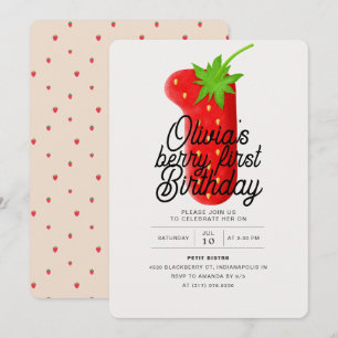 Invitation Berry Premier anniversaire fraise
