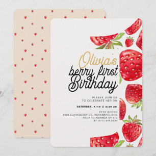 Invitation Berry Premier anniversaire fraise