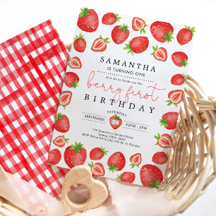 Invitation Berry Premier anniversaire Fraise 1er anniversaire