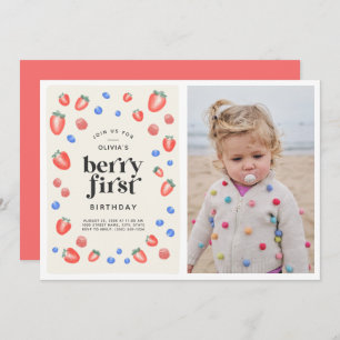 Invitation Berry premier anniversaire fraise Anniversaire Inv