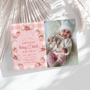 Invitation Berry Premier Anniversaire Mignon 1ère Naissance P