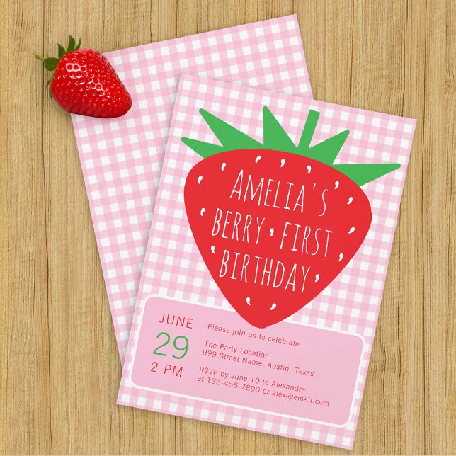 Invitation Berry Premier anniversaire Summer Girl Fête des fr (Créateur téléchargé)