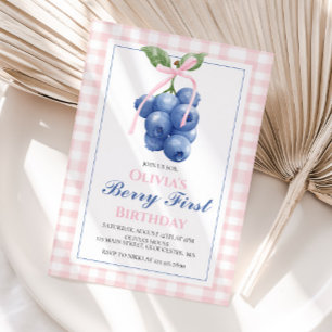 Invitation Berry Premier Blueberry Pink Bow Coquette annivers