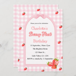 Invitation Berry rose premier anniversaire