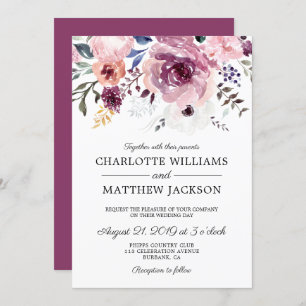 Invitation Berry Roses Rose Mariage Floral