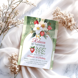 Invitation Berry Rouge Rouge Rouge Rustique Premier anniversa