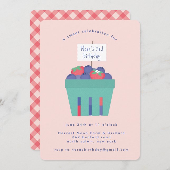 Invitation Berry Sweet (Devant / Derrière)