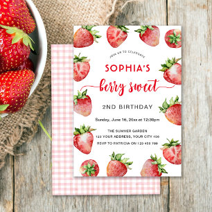 Invitation Berry Sweet 2e Anniversaire de fraises