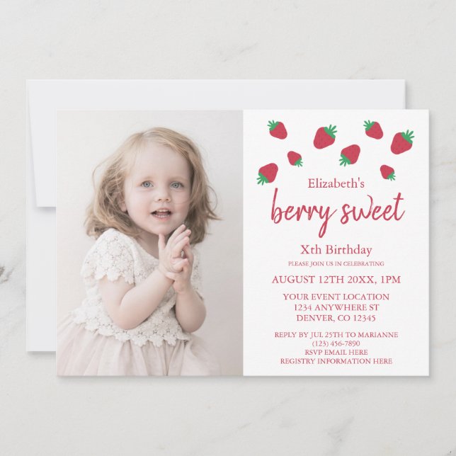 Invitation Berry Sweet Anniversaire (Devant)