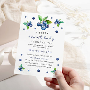 Invitation Berry Sweet Baby Blueberry Baby shower