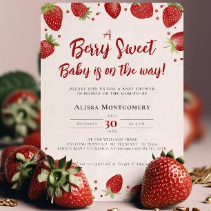Invitation Berry Sweet Baby est sur le chemin Douche fraise