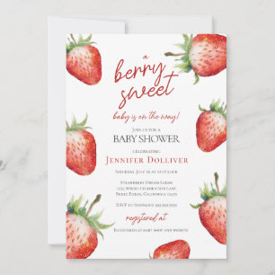 Invitation Berry Sweet Baby shower fraise