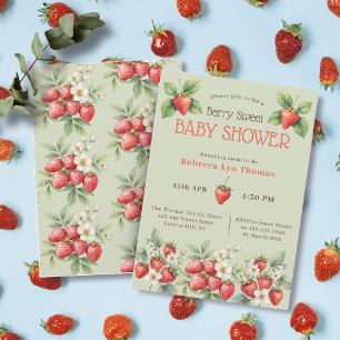 Invitation Berry Sweet Baby shower fraises
