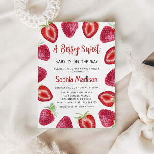 Invitation Berry Sweet   Baby shower Fruits aux fraises