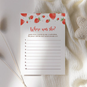 Invitation Berry Sweet Baby shower Jeux, Où Était Elle Jeu