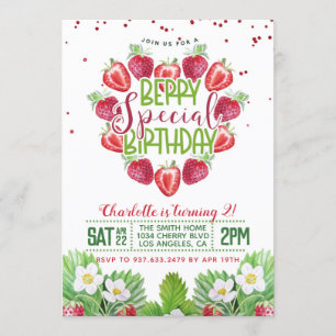 Invitation Berry Sweet Birthday Strawberry