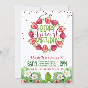 Invitation Berry Sweet Birthday Strawberry