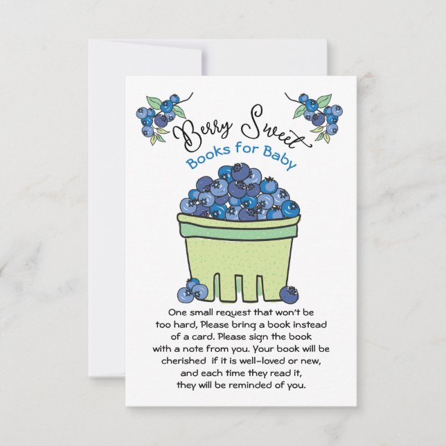 Invitation Berry Sweet Blueberry Baby showers Livres pour béb (Devant)