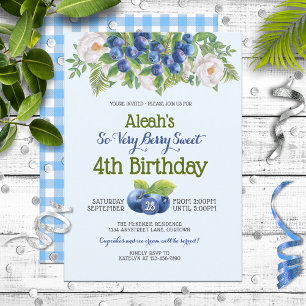 Invitation Berry Sweet Blueberry thème Fête d'anniversaire de
