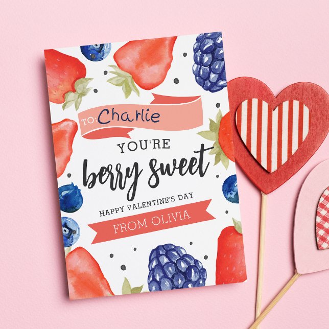 Invitation Berry Sweet | Classroom Valentine's Day Card (Créateur téléchargé)