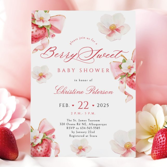 Invitation Berry Sweet Coquette Baby shower de printemps (Créateur téléchargé)