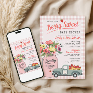 Invitation Berry Sweet Digital Farmers Baby shower de marché