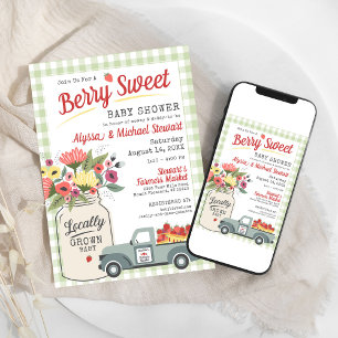 Invitation Berry Sweet Digital Farmers Market Baby Boy Douche