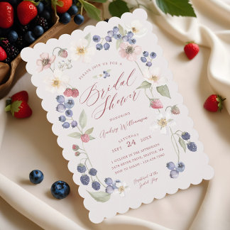 Invitation Berry Sweet Fête des mariées Fleurs et baies sauva
