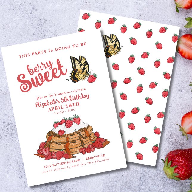 Invitation Berry Sweet Girl's Birthday Brunch (Créateur téléchargé)