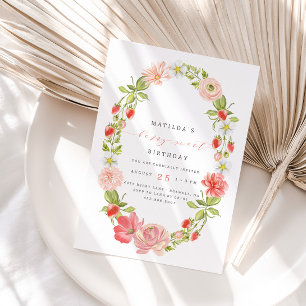 Invitation Berry Sweet Girls Fraise Anniversaire