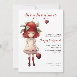 Invitation Berry Sweet Girl's Illustrated Birthday Party