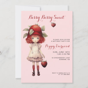 Invitation Berry Sweet Girl's Illustrated Birthday Party