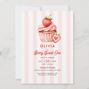 Invitation Berry Sweet One Fille Premier Anniversaire