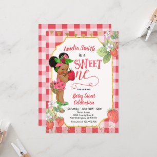 Invitation Berry Sweet ONE fraise Anniversaire Fille fête