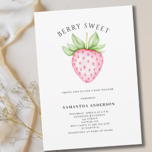 Invitation Berry Sweet Pink Fraise Baby shower fille