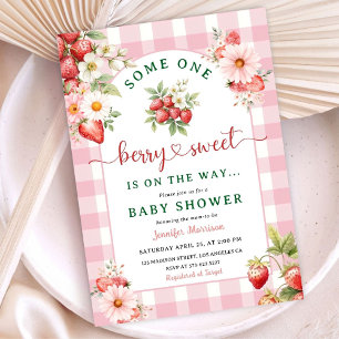 Invitation Berry Sweet Pink Fraise Baby shower fille