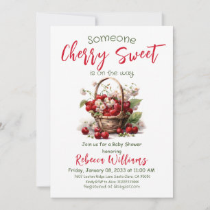 Invitation Berry Sweet Red Girl Cerry Baby shower