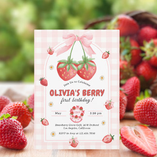 Invitation Berry Sweet Rose 1er anniversaire