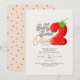 Invitation Berry Sweet Strawberry 2e anniversaire