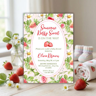 Invitation Berry Sweet Strawberry Baby Shower
