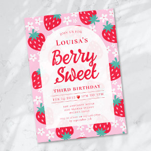 Invitation Berry Sweet Strawberry fête d'anniversaire