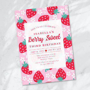 Invitation Berry Sweet Strawberry fête d'anniversaire