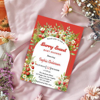 Invitation Berry Sweet Strawberry | Floral Baby Shower