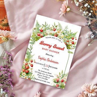 Invitation Berry Sweet Strawberry | Floral Baby Shower