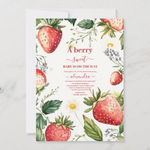 Invitation Berry Sweet Strawberry Girl Baby shower
