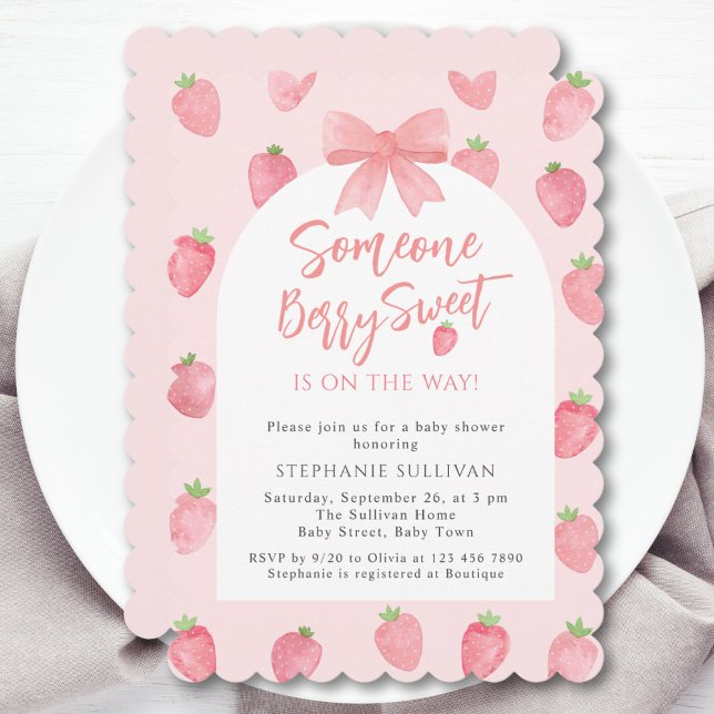 Invitation Berry Sweet Strawberry Girl's Baby Shower (Créateur téléchargé)