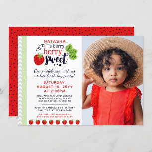 Invitation Berry Sweet Strawberry pour enfants fête d'anniver