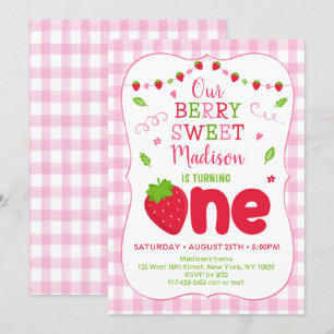 Invitation Berry Sweet Strawberry Premier anniversaire