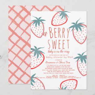 Invitation Berry Sweet Strawberry Red Baby shower par courrie